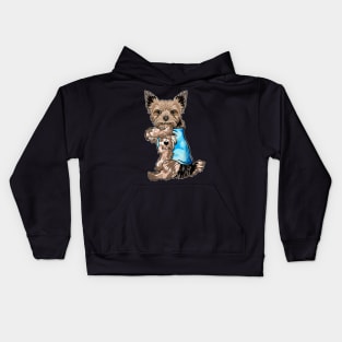 Yorkie Dog Tattoo I Love Mom Mothers Day Gifts Hoodie Kids Hoodie